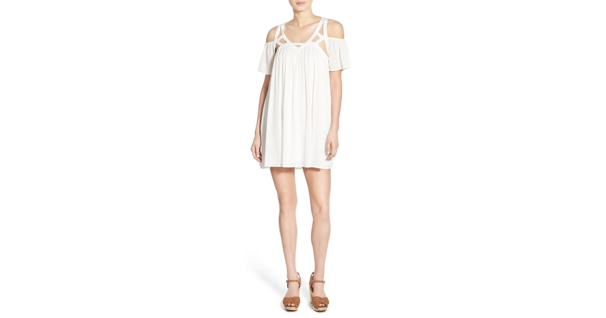 Cream and Sugar Strappy Cold Shoulder Trapeze Dress ($46) | Affordable ...