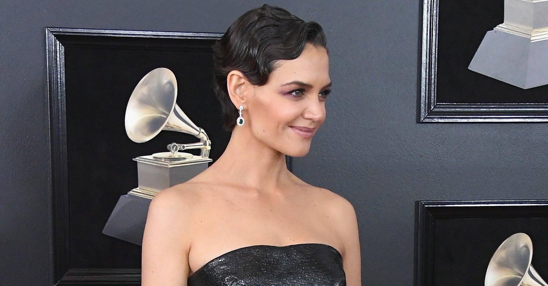 Katie Holmes's Unashamed Gray Roots Are the Best Part of Her Side-Swept  Braid — See Photo