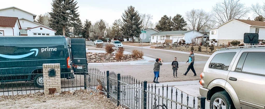 Amazon Prime Delivery Man Plays Basketball With Boy
