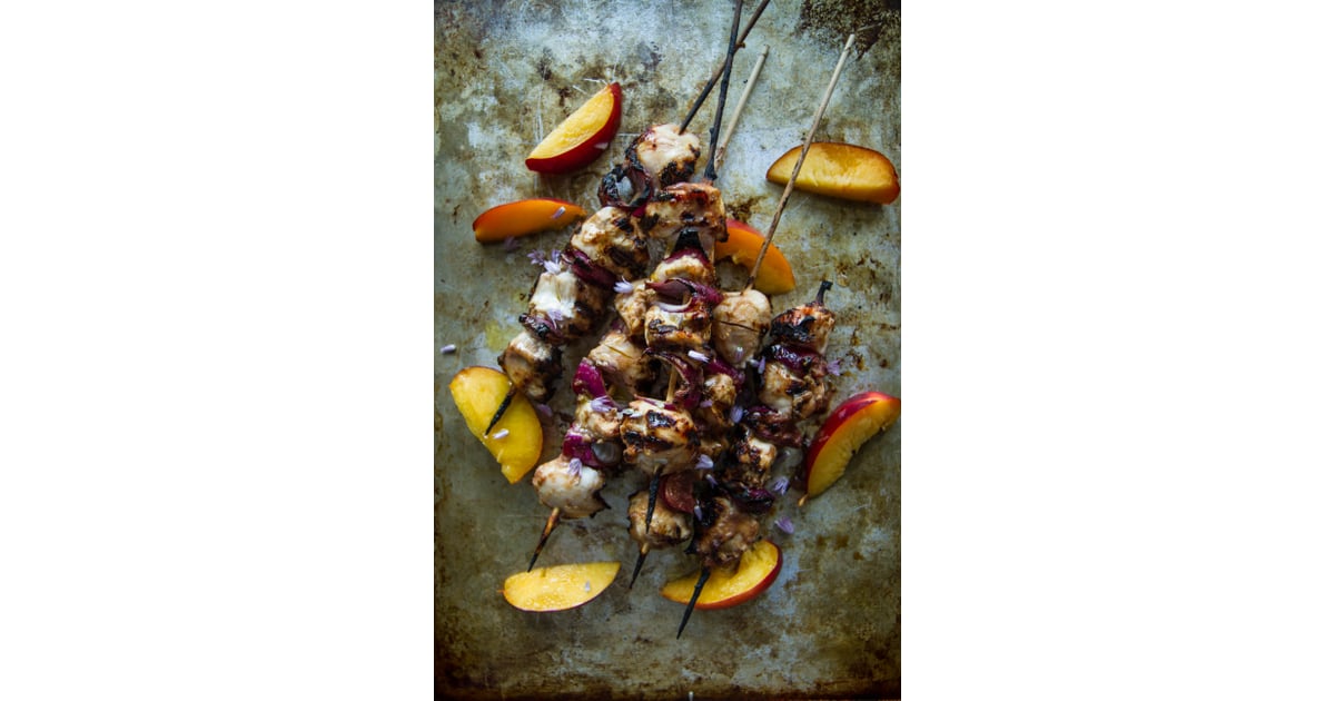 Grilled Nectarine Balsamic Chicken Skewers Grilled Chicken Recipes