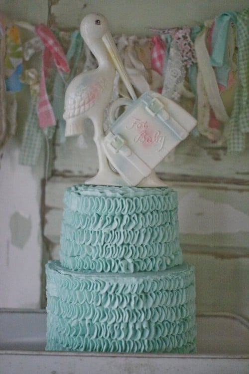 The Swirled Surprise Cake Vintage Themed Baby Shower