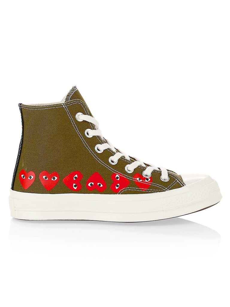 Comme des Garcons Play Multi Heart High-Top Canvas Sneakers