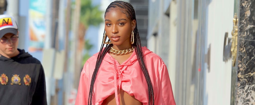 Normani Wears an All-Pink Athleisure Look With Lace-Up Heels