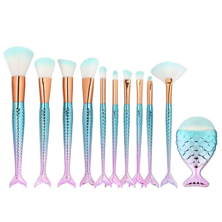 Mermaid Makeup Brushes Kit Mermaid Beauty Gifts POPSUGAR Beauty Photo 3