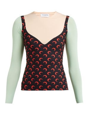 Marine Serre Cleavage Crescent Moon-Print Top