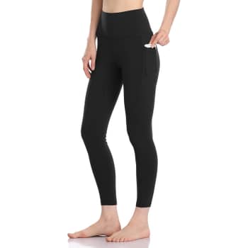 KINPLE Women's Knee Length Cotton Capri Leggings with Pockets, High Waisted  Casual Summer Yoga Workout Exercise Pants