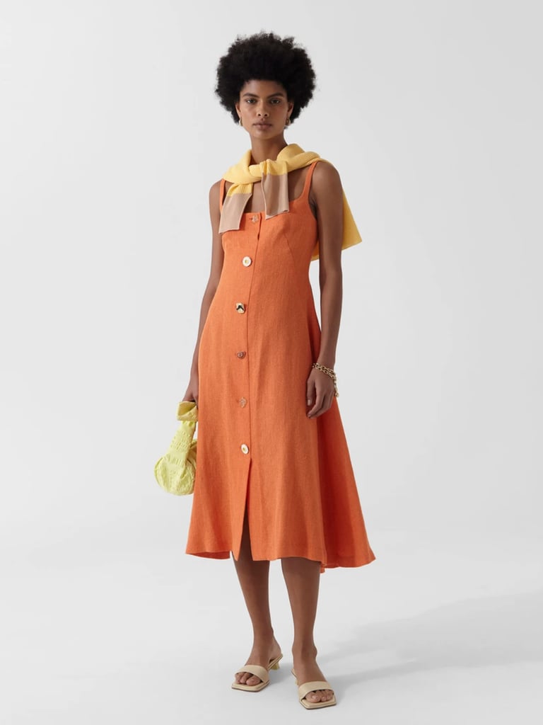 Rejina Pyo Kit Dress Linen Cotton Blend Orange