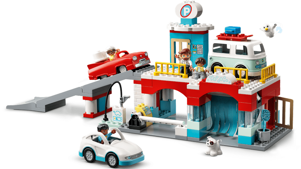 Lego Duplo Parking Garage and Car Wash Set