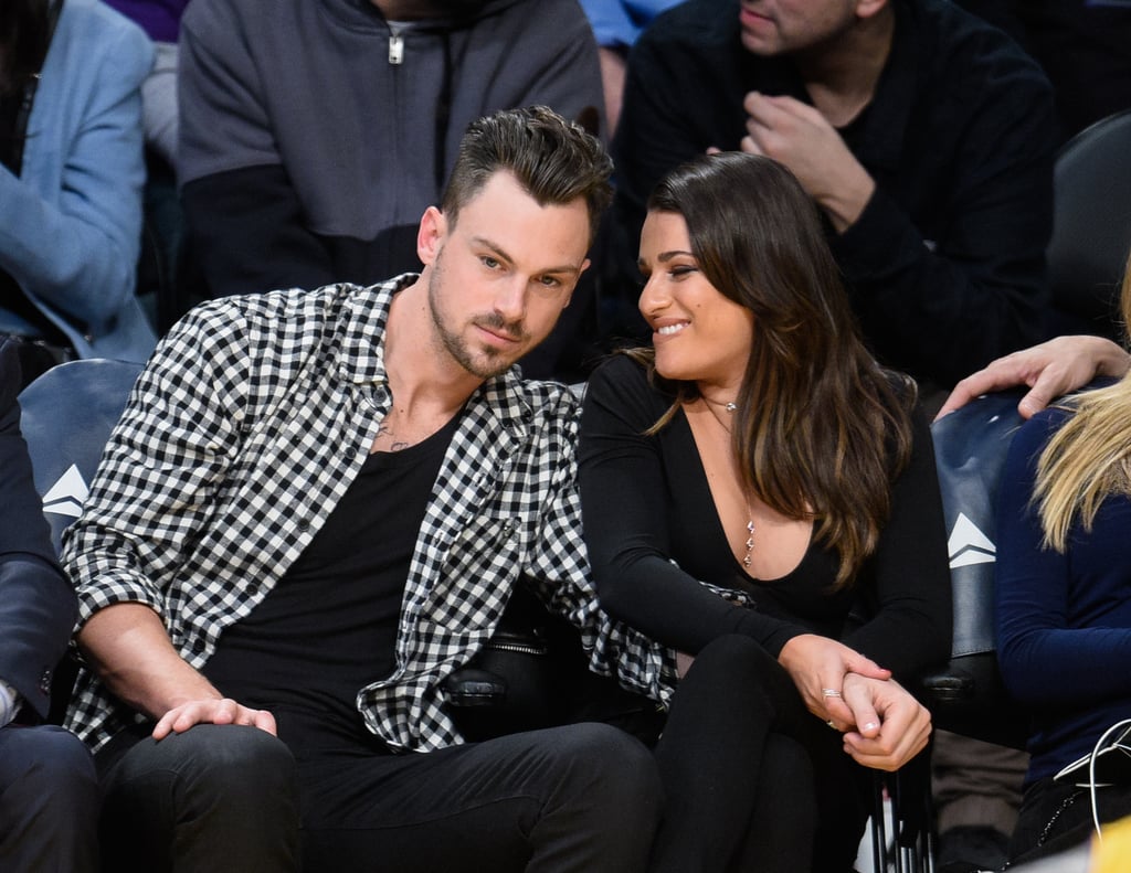 Lea Michele and Matthew Paetz at Lakers Game January 2016