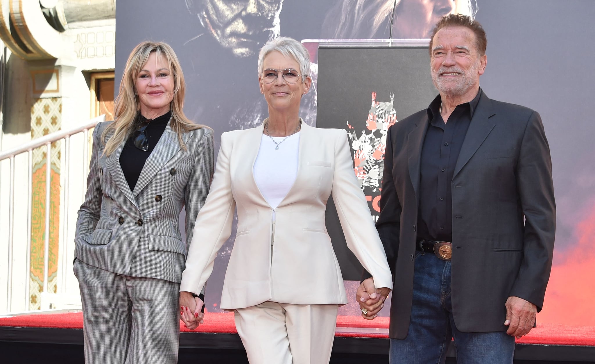 Melanie Griffith, Jamie Lee Curtis, and Arnold Schwarzenegger | Jamie Lee  Curtis's Family Celebrate Her Hand and Footprint Ceremony in LA | POPSUGAR  Celebrity Photo 6