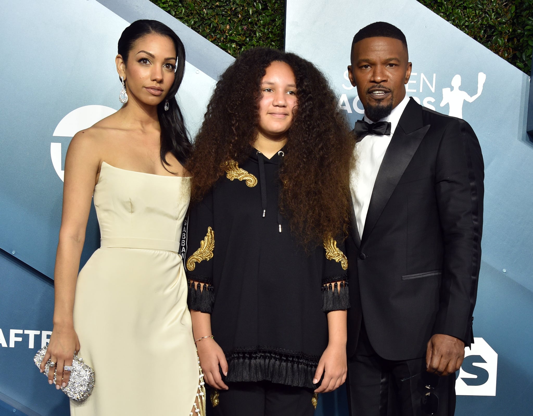 LOS ANGELES, CALIFORNIA - JANUARY 19: (L-R) Corinne Foxx, Annalise Bishop and Jamie Foxx attend the 26th Annual Screen Actors Guild Awards at The Shrine Auditorium on January 19, 2020 in Los Angeles, California. 721430 (Photo by Gregg DeGuire/Getty Images for Turner)