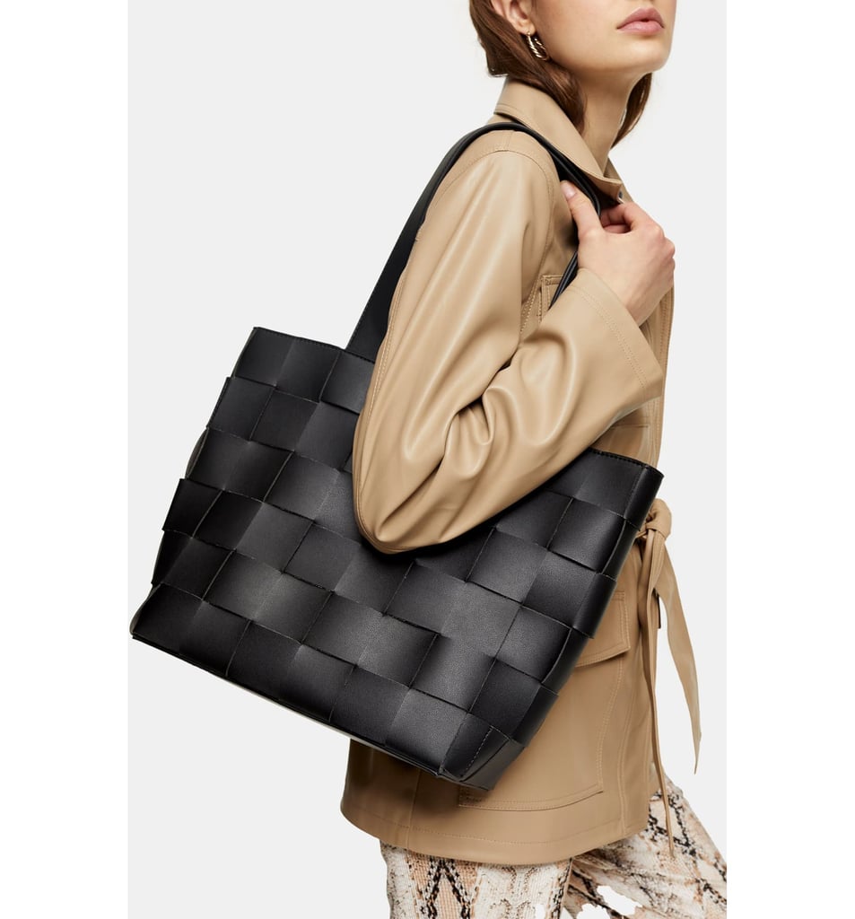 Topshop Basket Weave Faux Leather Tote