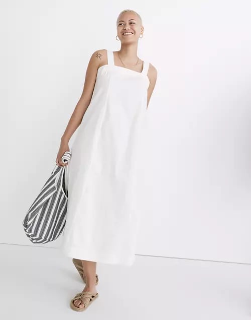 Madewell Linen-Cotton Princess-Seamed Midi Dress