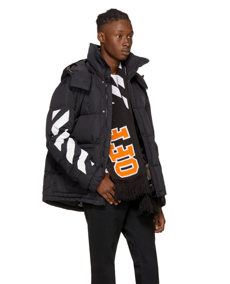 Off-White Black and Orange Big Logo Scarf