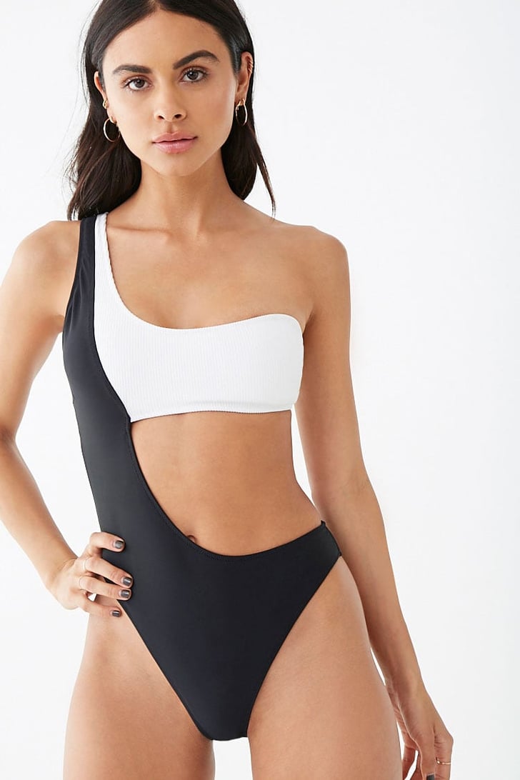 Cutout One Shoulder One Piece Swimsuit Cheap Forever 21 Swimsuits 2019 Popsugar Fashion Photo 64 