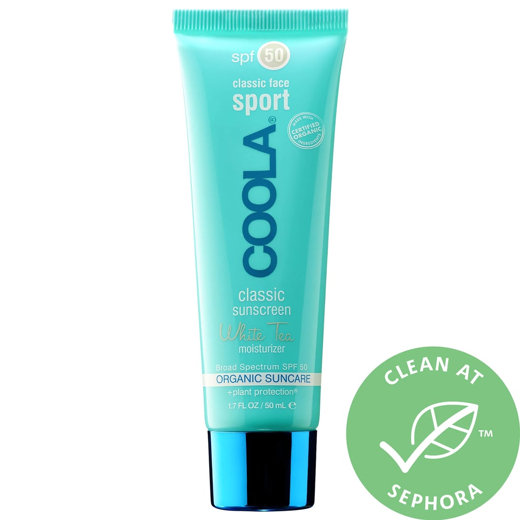 "The last necessity is sunscreen. My favorite is Coola Classic Face Sport with SPF ($32). It is a great foundation base and doesn't leave my skin feeling greasy." — Baker
