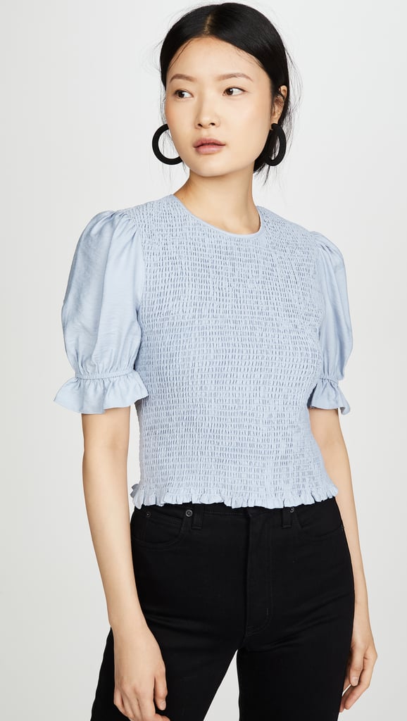 English Factory Smocked Puff Sleeve Top