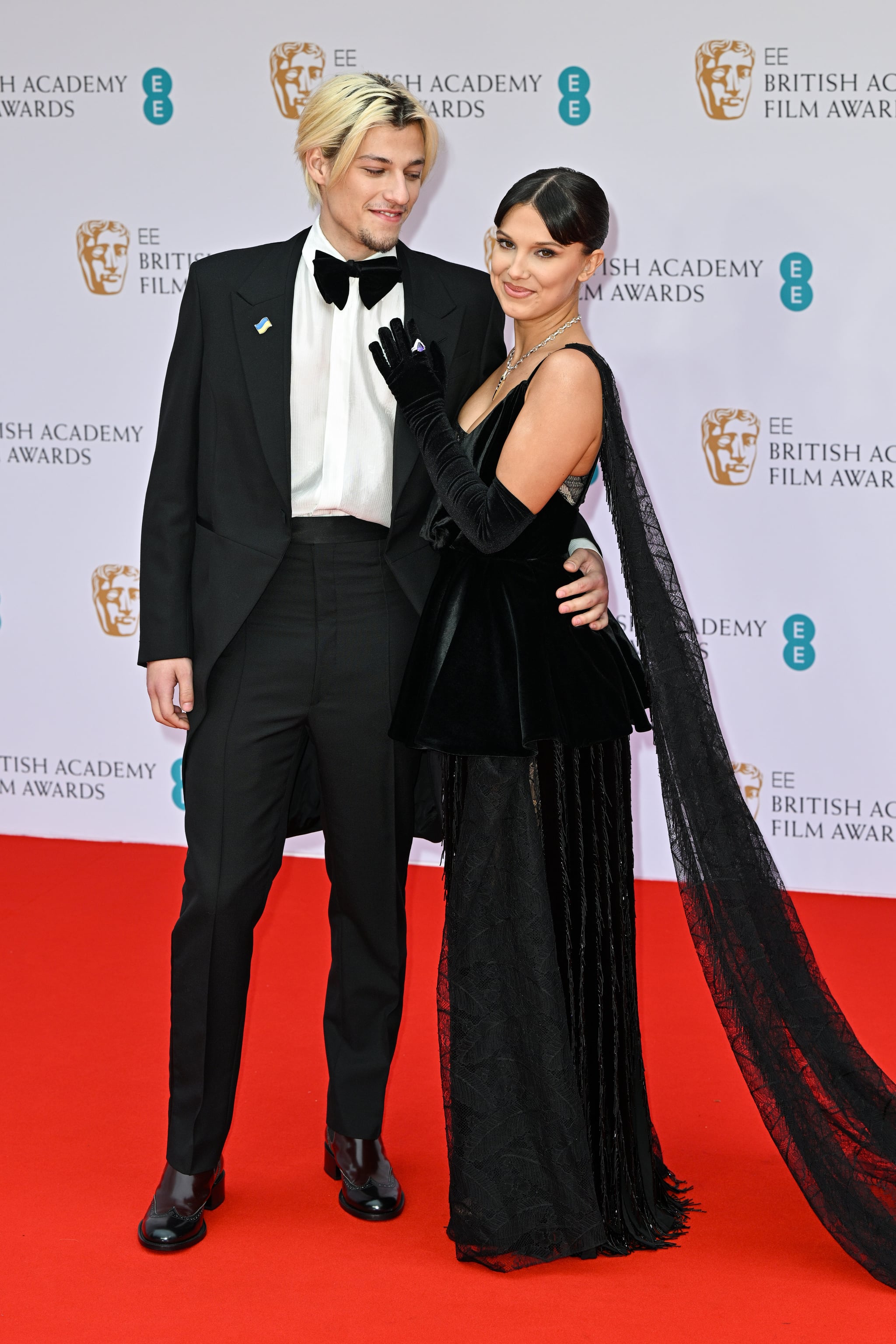 Millie Bobby Brown's Lace and Velvet Dress at 2022 BAFTAs