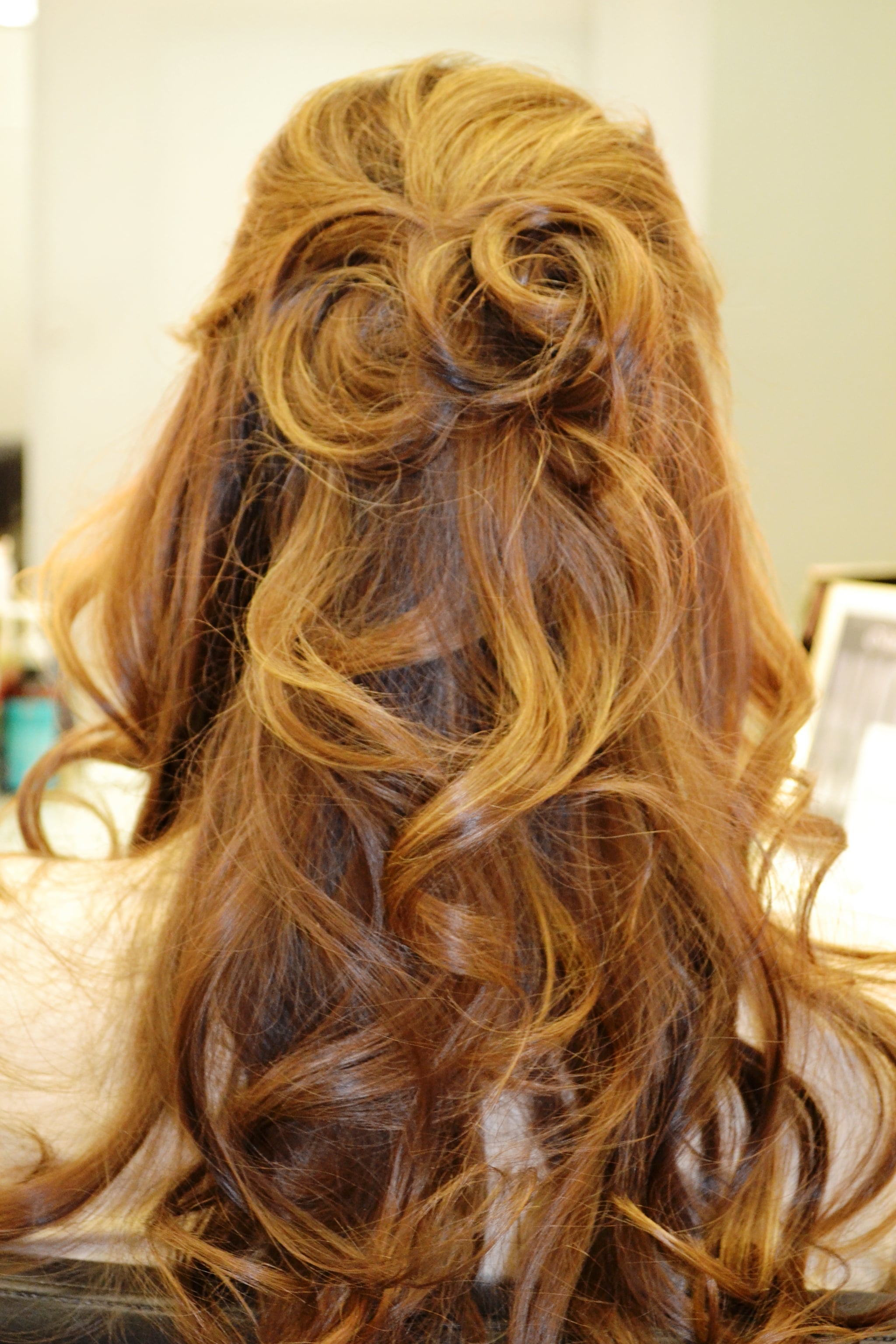 Image of Half-up, half-down with curls Valentine's hairstyle