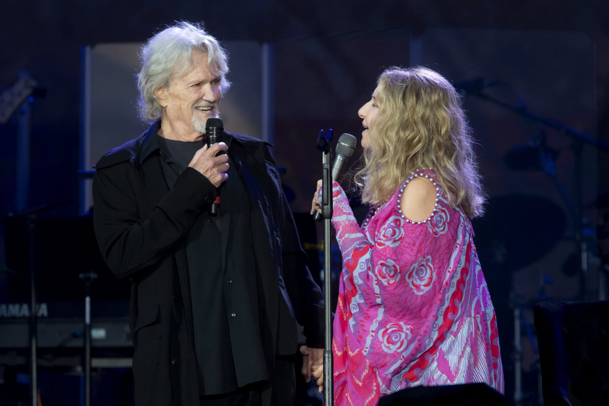 LONDON, ENGLAND - JULY 07:  Barbra Streisand performs with Kris Kristofferson during Barclaycard Presents British Summer Time Hyde Park at Hyde Park on July 07, 2019 in London, England. (Photo by Dave J Hogan/Getty Images)