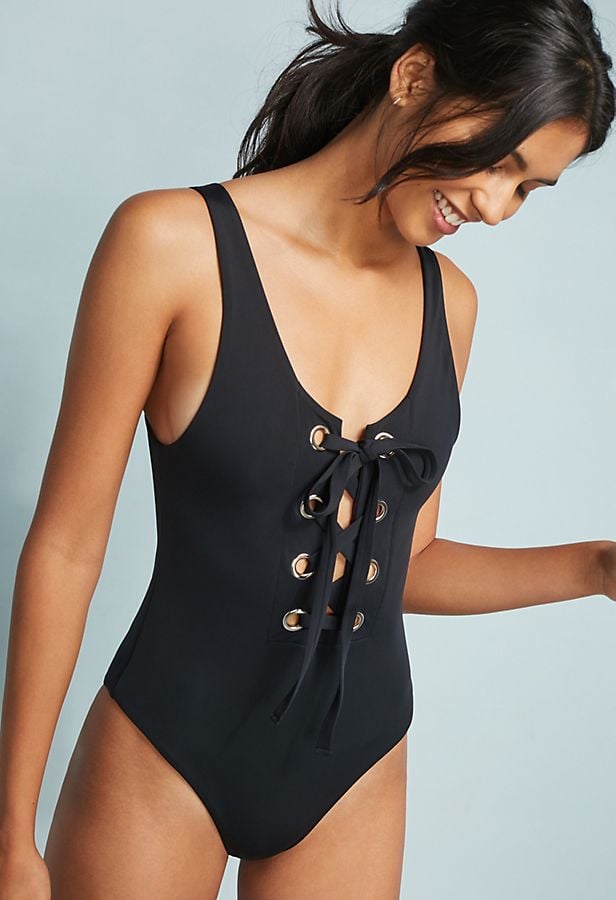 Mara Hoffman Desa Lace-Up One-Piece Swimsuit