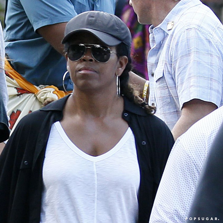 Michelle Obama Wearing Hoop Earrings
