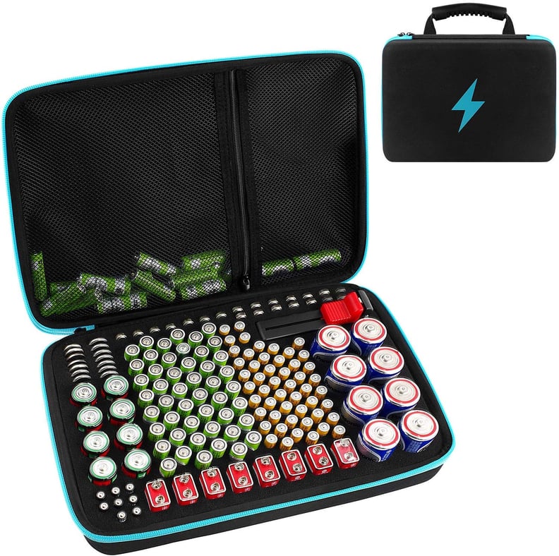 Battery Organizer Storage Box With Battery Tester