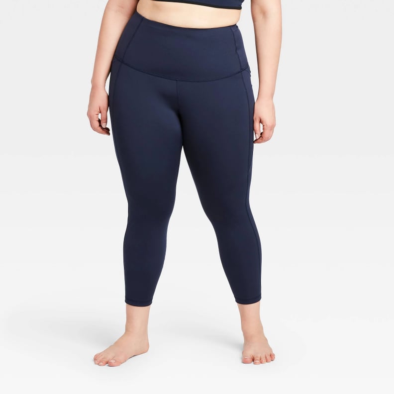 All in Motion Plus Size Contour Power Waist High-Rise 7/8 Leggings With Stash Pocket 25"