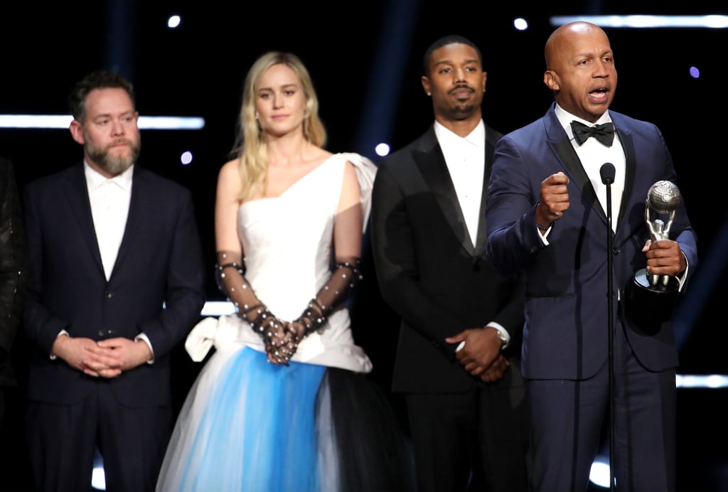 Asher Goldstein, Brie Larson, Michael B. Jordan, and Bryan Stevenson at the 2020 NAACP Image Awards