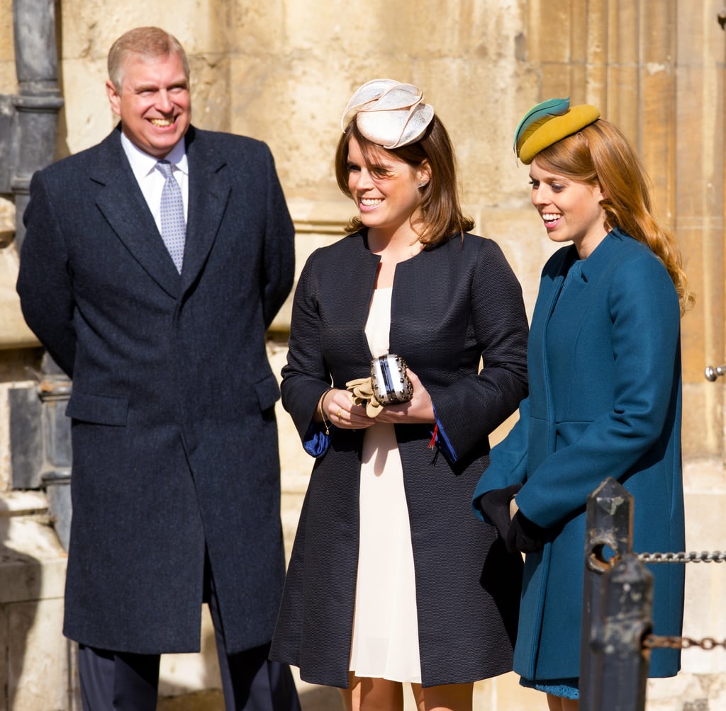 Andrew, Eugenie, and Beatrice showed off big grins at Easter church service in 2013.