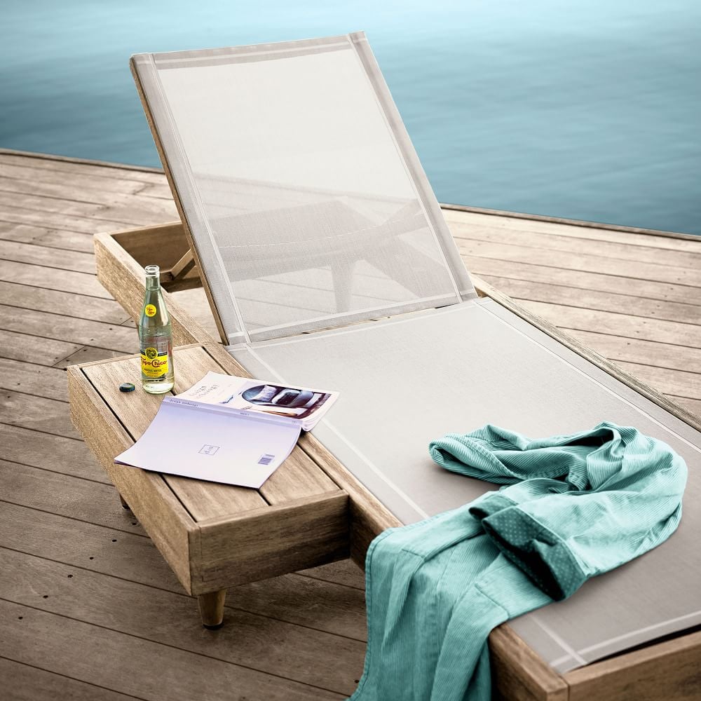 West Elm Portside Outdoor Low Textilene Chaise Lounger Give Your