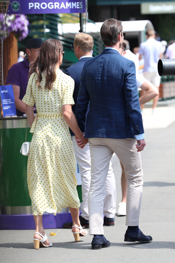 Pippa Middleton Yellow Floral Dress at Wimbledon 2019