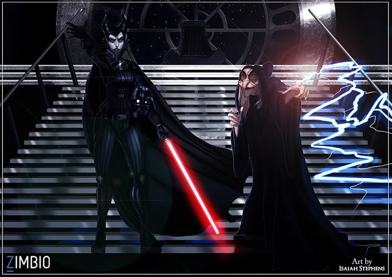 Maleficent and the Evil Queen (Incognito) as Darth Vader and the Emperor