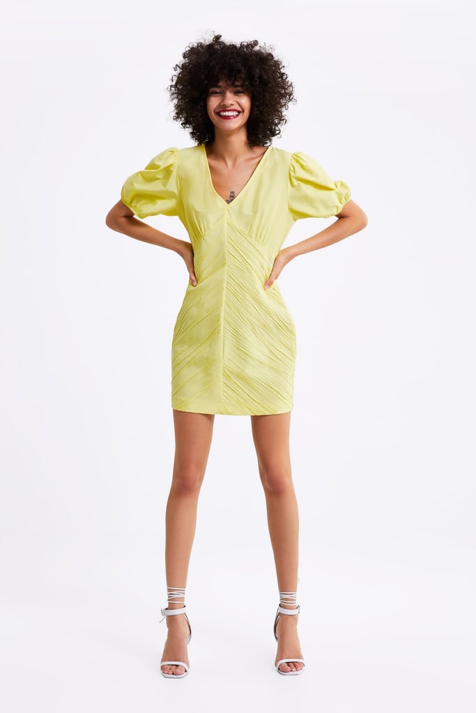 Zara Draped Dress | Rihanna Yellow 