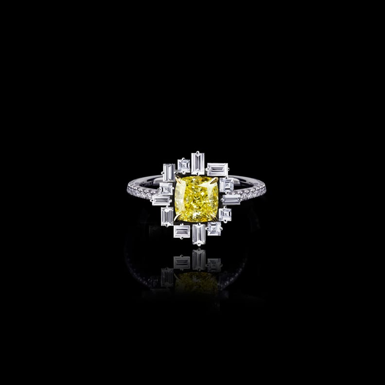 Canturi Stella Diamond Ring With Fancy Intense Yellow Diamond