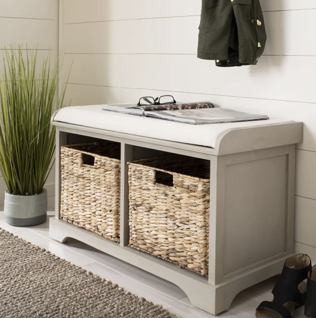 A Bench With Baskets Briananthony Upholstered Cubby Storage Bench