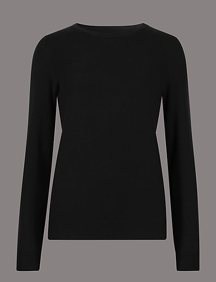 Autograph Pure Cashmere Ribbed Round Neck Jumper