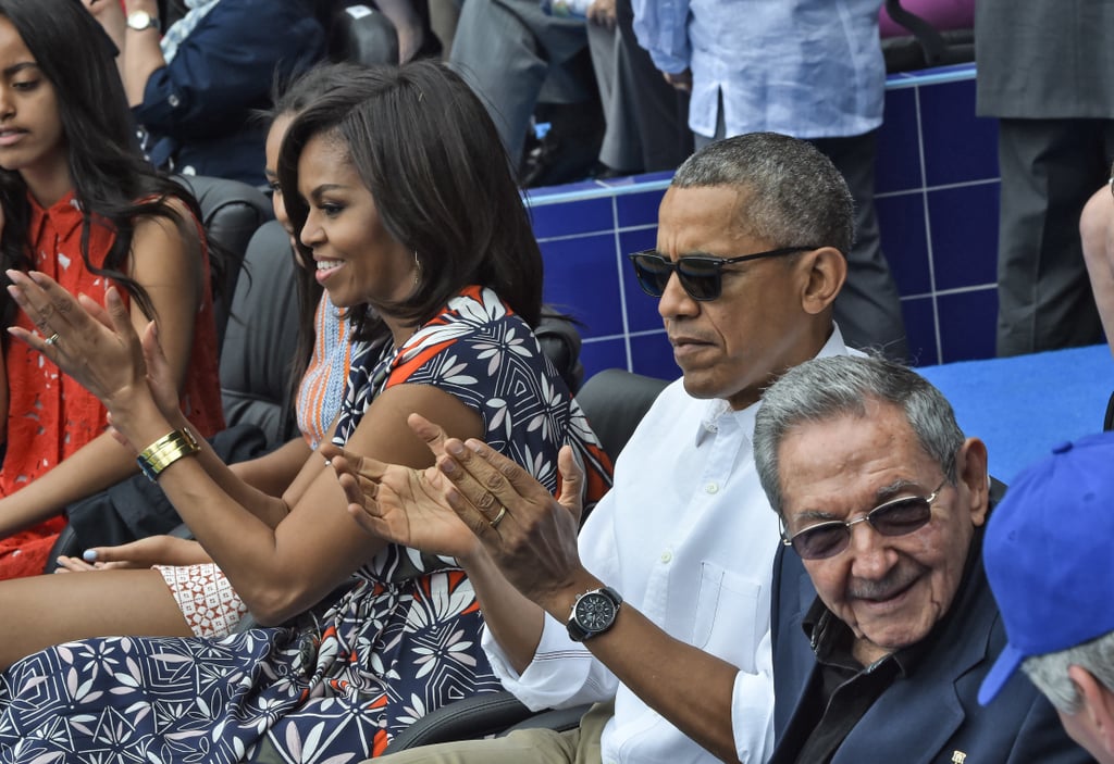 Michelle Obama's Tory Burch Dress at Baseball Game in Cuba