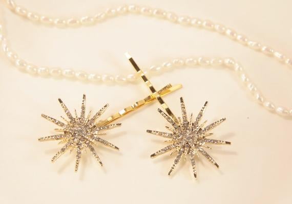 Large Gold Star Hair Pins