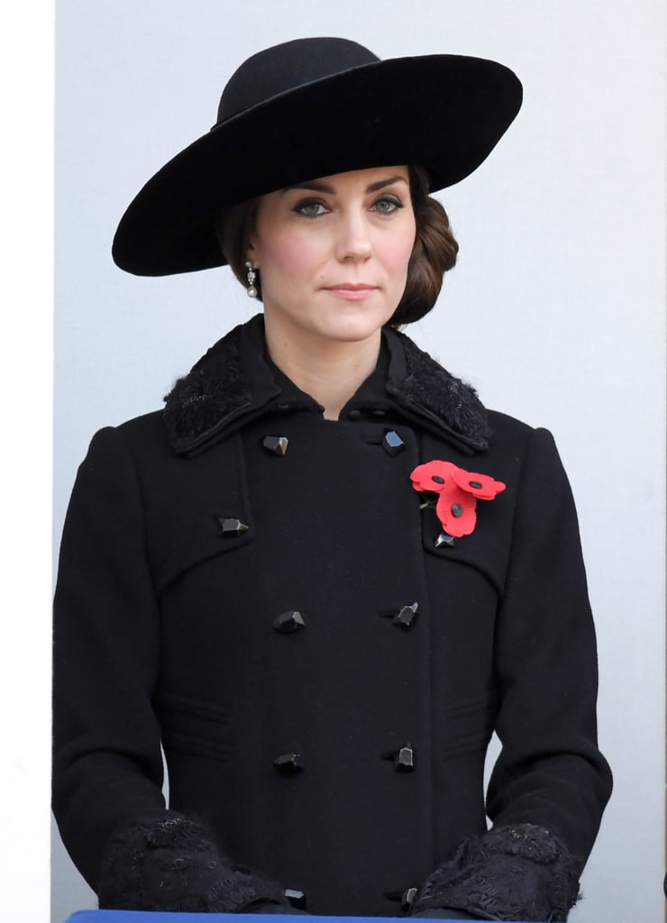 Kate Middleton Wears Black Coat on Remembrance Day 2016