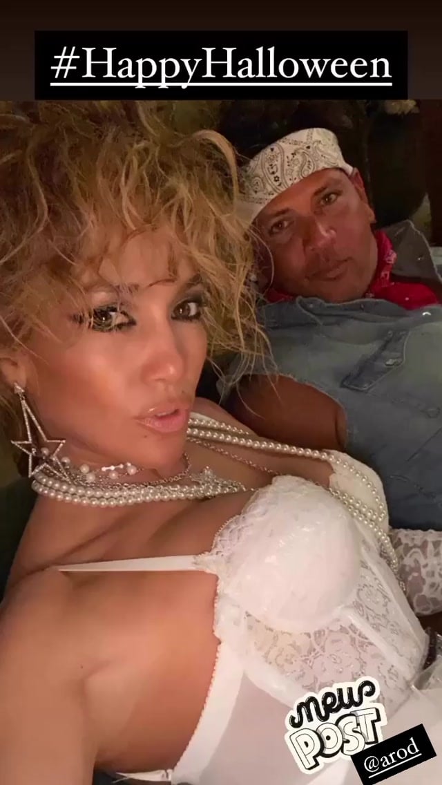 Jennifer Lopez Dressed as Madonna With ARod (as Bruce Springsteen)