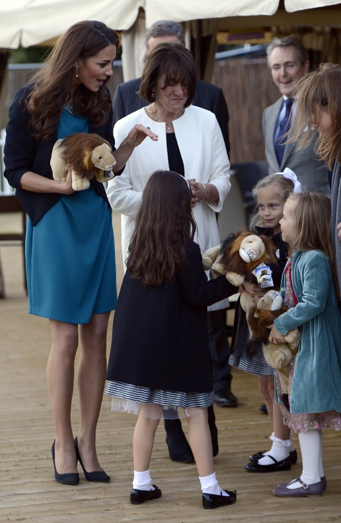 A teal Zara dress was teamed with a Whistles jacket for a kids' production of The Lion, the Witch and the Wardrobe.