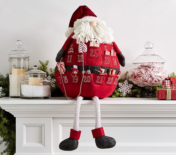 Santa Plush Advent Calendar Holiday Home Decor For Families