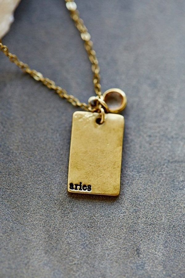 Stamped Zodiac Necklace 