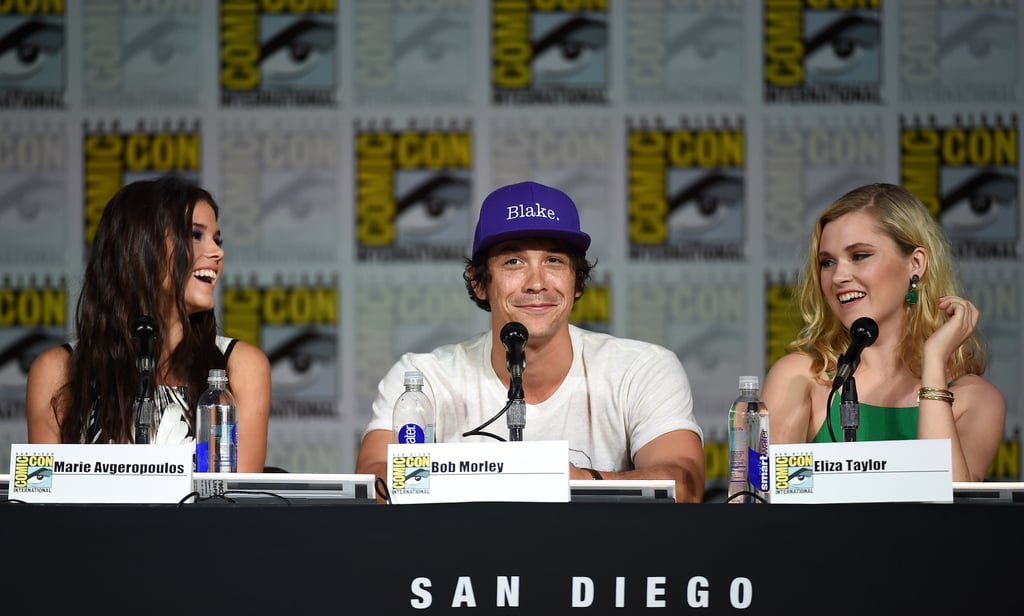 Pictured: Marie Avgeropoulos, Bob Morley, and Eliza Taylor.
