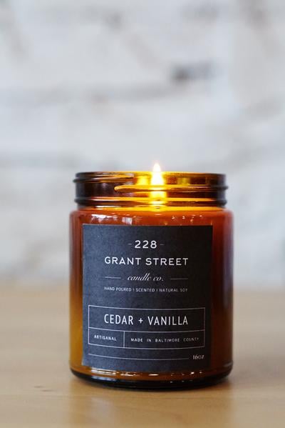 228 Grant Street Candle Co.'s Cedar + Vanilla Candle