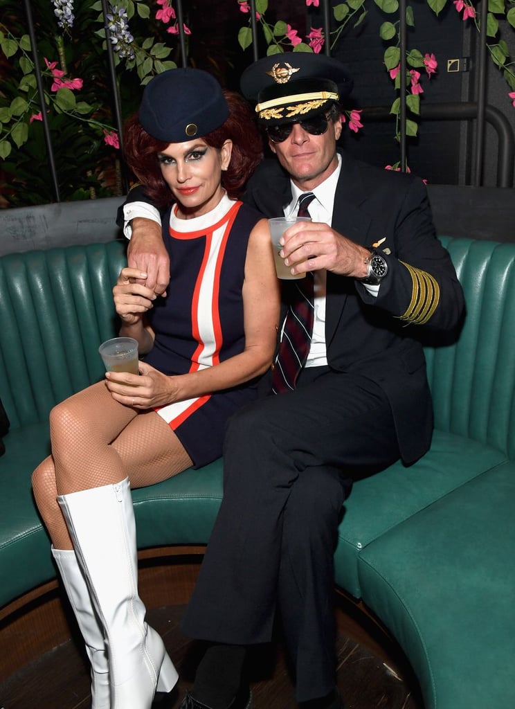 Cindy Crawford And Randy Gerber As A Flight Attendant And Pilot
