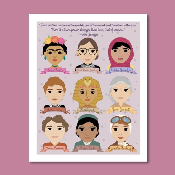 Sheroes Famous Women in History Collection Art Print