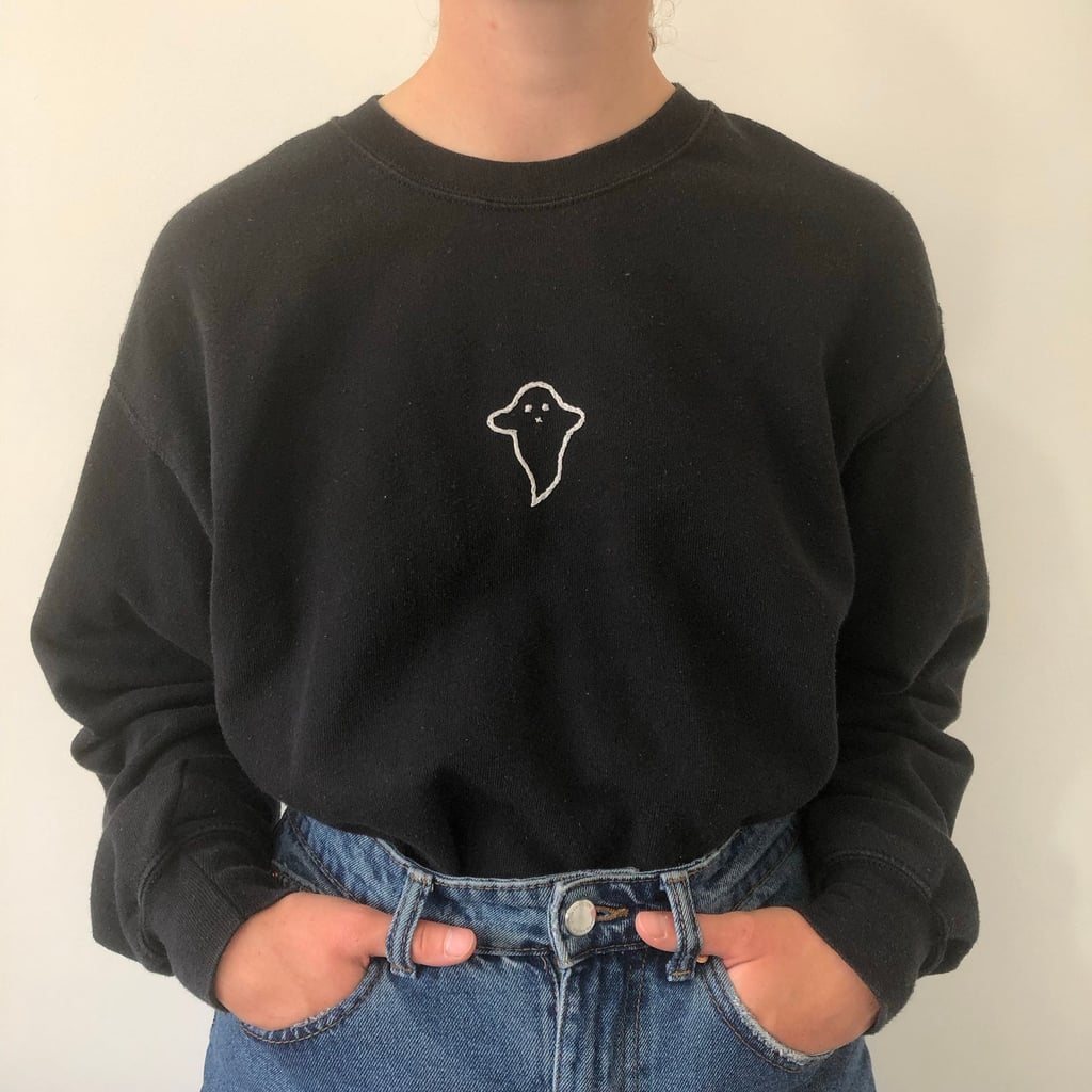 Halloween Ghost Embroidery Sweatshirt