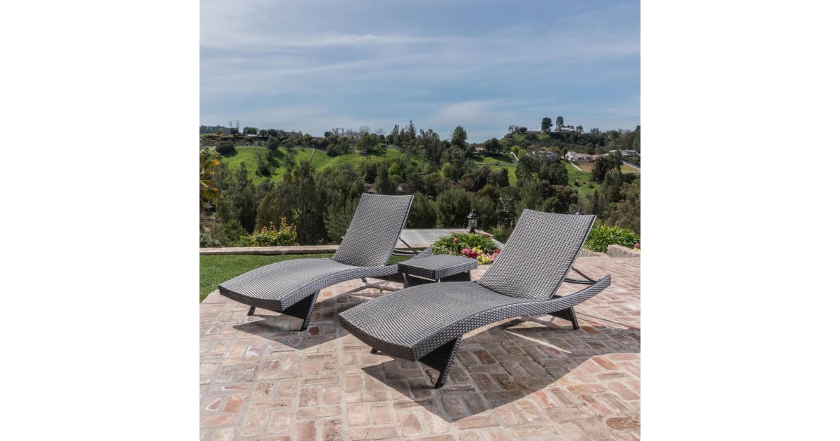 Carlsbad Gray Wicker Chaise Lounge 3Piece Set Pier 1 Imports Outdoor